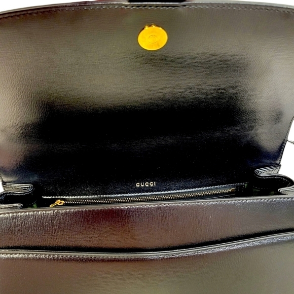 Gucci Black Leather GG Ring Azalea Shoulder Flap Bag Complete Set EUC - Picture 13 of 16